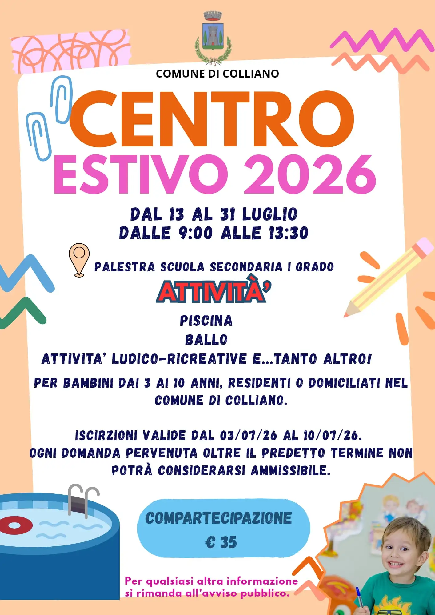 LOCANDINA CENTRO ESTIVO 2026 LOCANDINA CENTRO ESTIVO 2026